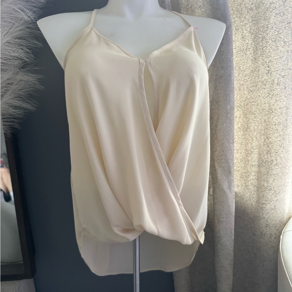 Lily White Cream Wrap Camisole Sleeveless Top